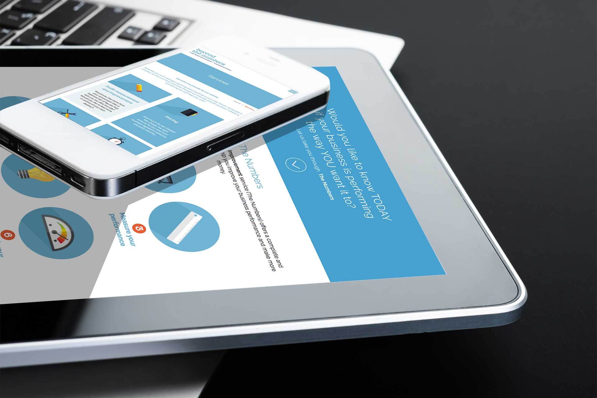 Mobile & tablet view of website for accountancy marketing
